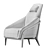 Elegant Adele High Armchair 3D model small image 5