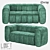 Sleek Wood and Fabric Sofa 1684 Model 3D model small image 1