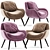 Stone Mid Century Elaine Chair 3D model small image 1