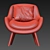 Stone Mid Century Elaine Chair 3D model small image 3