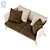 Modern Double Sofa with Cushion Texture 3D model small image 7