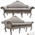 Elegant Venetian Carved Sofa 3D model small image 1