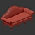 Elegant Venetian Carved Sofa 3D model small image 2
