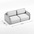 Nord 100 + 100 Felicita Strada Sofa 3D model small image 3