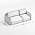 Nord 120 + 80 Fulton Midnight: Stylish and Spacious Straight Sofa 3D model small image 3