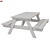 Wooden Garden Bench-Table: Perfect Outdoor Seating 3D model small image 3