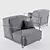 Esprit Noir: JE T’ATTENDS Armchair 3D model small image 3