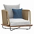 Elegant Sunray Armchairs - Crafted Luxury 3D model small image 1