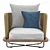 Elegant Sunray Armchairs - Crafted Luxury 3D model small image 3