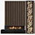 Modern 55" Fireplace with Wood Storage 3D model small image 1