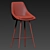 Luxurious Velvet Bar Stool 3D model small image 3