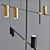 Sleek Linear Pendant Collection 3D model small image 3