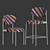 Lux Velvet Wonder Chair Set 3D model small image 5