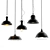 Sleek Black Cast Chandeliers 3D model small image 1