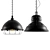 Sleek Black Cast Chandeliers 3D model small image 3