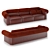 Natuzzi Classic Sofa: Double Coating with Textile and Leather Inserts 3D model small image 2