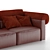 Natuzzi Classic Sofa: Double Coating with Textile and Leather Inserts 3D model small image 3