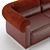 Natuzzi Classic Sofa: Double Coating with Textile and Leather Inserts 3D model small image 4