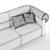 Natuzzi Classic Sofa: Double Coating with Textile and Leather Inserts 3D model small image 5