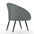 Classic Grey Round Armchair 3D model small image 2