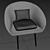 Classic Grey Round Armchair 3D model small image 4