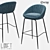 Loft Designe 2215: Stylish Metal and Fabric Bar Chair 3D model small image 1