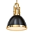 Elegant Black and Brass Pendant 3D model small image 1