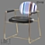 LoftDesigne Metal and Faux Leather Chair 3D model small image 1