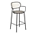 Industrial Leather Bar Chair with Armrests 3D model small image 4