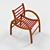 Elegant Wood Chair 3D model small image 4