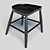 Sleek Carved Wood Stool 3D model small image 2