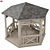 Rustic Wood Garden Gazebo 3D model small image 2