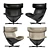 Sleek Leather Almora Armchair 3D model small image 1