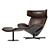 Sleek Leather Almora Armchair 3D model small image 4