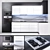 Sleek Black and White Kitchen Set 3D model small image 6