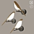 Elegant LED Bird Wall Lamp 3D model small image 1