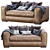 Modern Leather Reclining Sofa 3D model small image 1