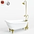 Metal Tub With Shower 3D model small image 1