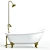 Metal Tub With Shower 3D model small image 2