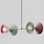 Modern Brass Pendant Light with Celadon Enamel 3D model small image 1