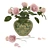 Elegant Rose Models and Vase Set 3D model small image 3