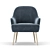 Elegant Velvet Accent Chair 3D model small image 2
