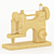 Vintage Wooden Sewing Machine: Timeless Craftmanship 3D model small image 1