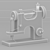 Vintage Wooden Sewing Machine: Timeless Craftmanship 3D model small image 3