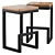 Sleek and Stylish Bar Stool 3D model small image 1