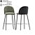 Mystere Modern Bar Stool 3D model small image 2