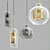 Elegant Metal and Glass Pendant Light 3D model small image 1