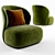 Elegant Pipe Lounge Chair 3D model small image 1