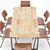 Jefferson Dining set (Table 1600x800mm + 6 Aiden Chairs) 3D model small image 2