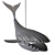 Whale Wood Lamp: Handcrafted Illumination for Your Interior 3D model small image 2